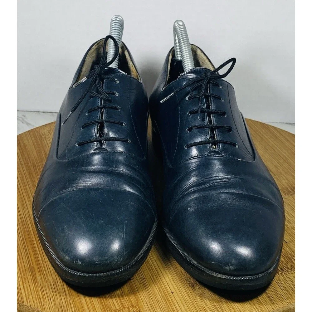 Bally Men's 100% Leather Dress Oxford Shoe Size 7 Black Made in Italy